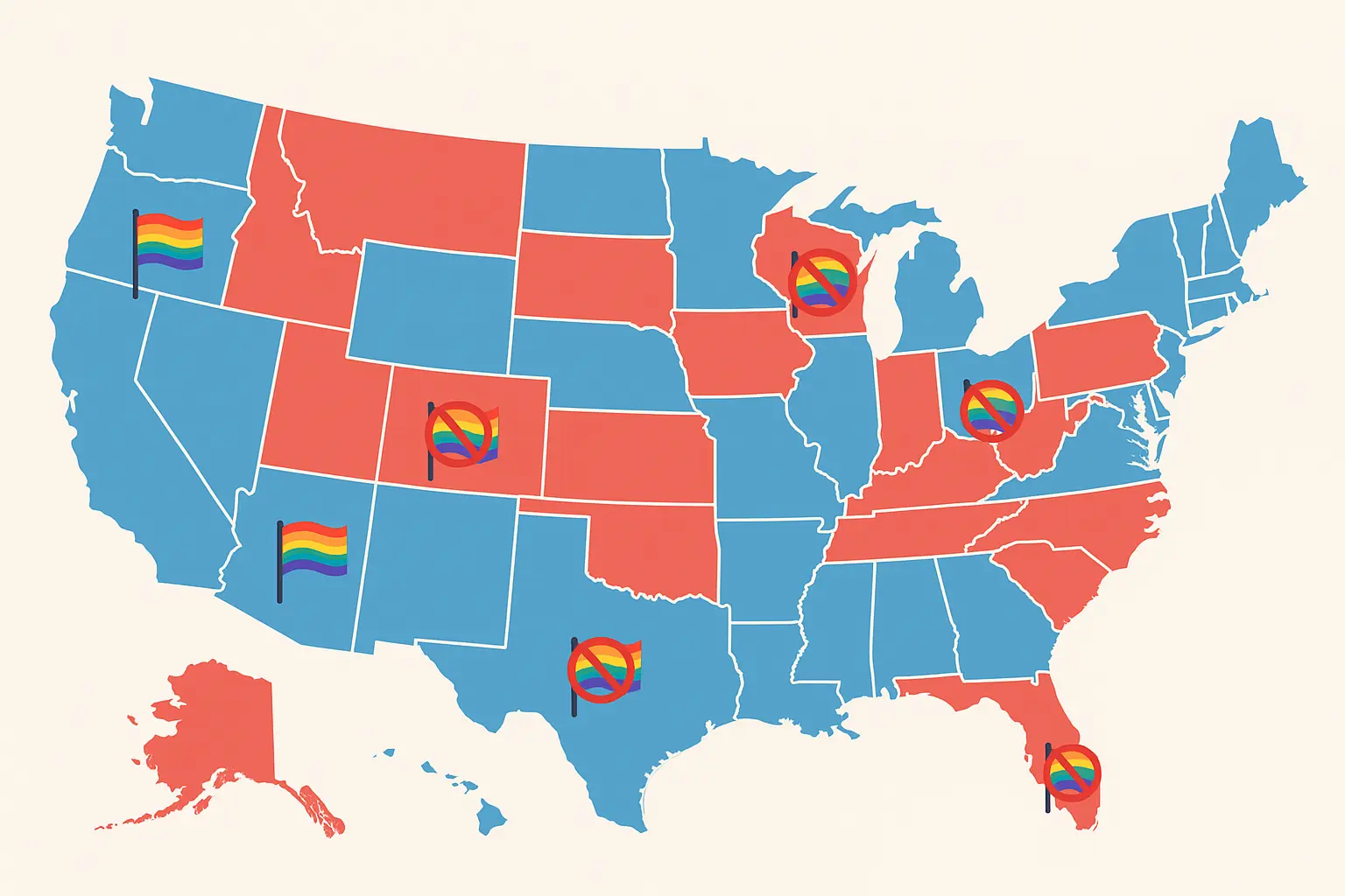 How States Are Restricting Pride Flags in Schools and Public Buildings